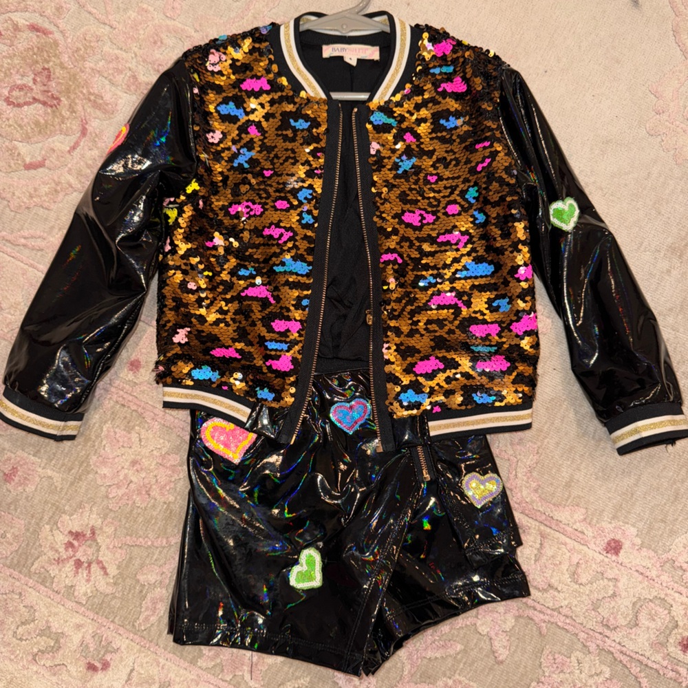 Colorful Sequin Baby Sara Set (jacket and skort)